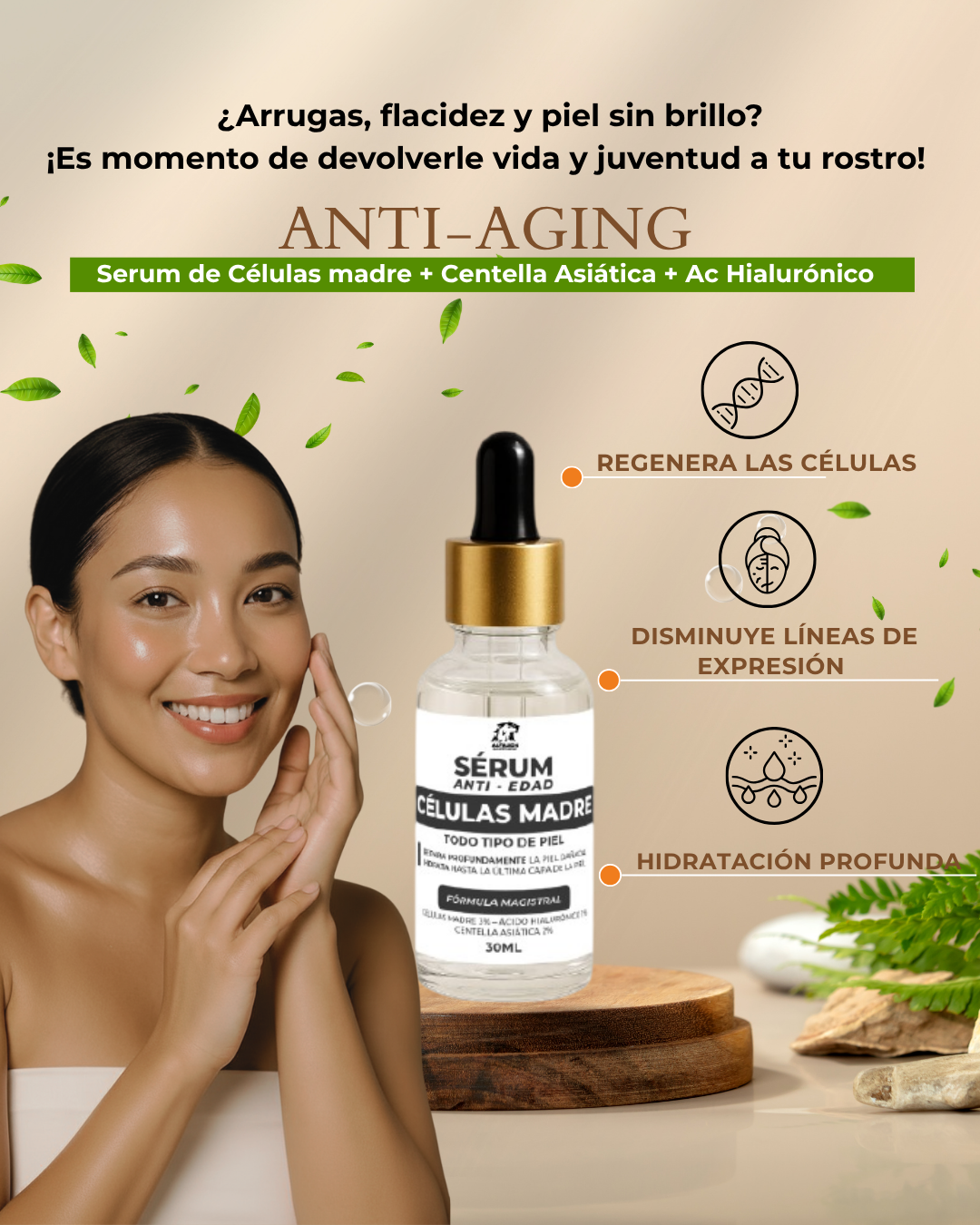 Serum Anti edad - Células Madre + Centella Asiática + Ac Hialurónico® - MI TIENDA ONLINE 🇵🇪
