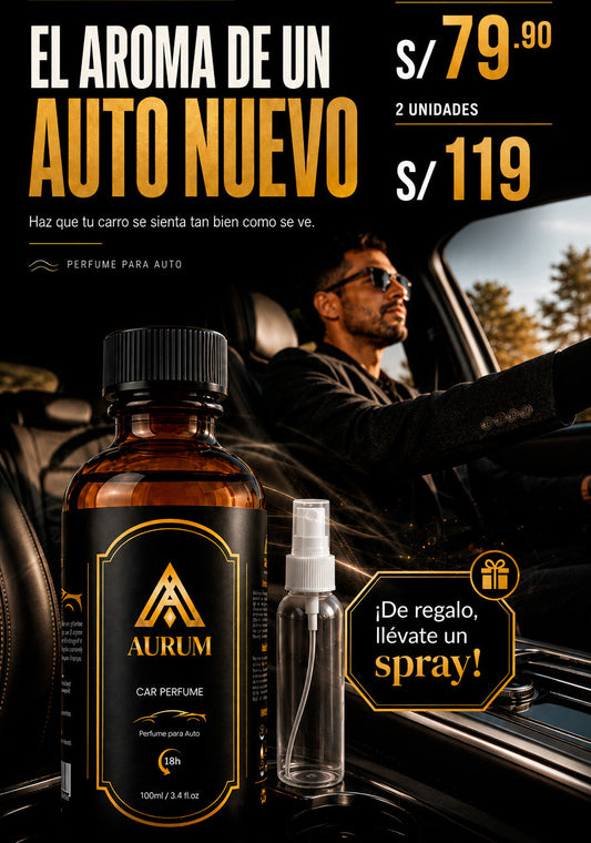 AURUM ® perfume para Auto - 72 horas de olor a Auto nuevo y de lujo 😎 - MI TIENDA ONLINE 🇵🇪